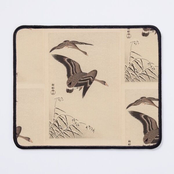 Item preview, Geese in Flight Style 3 by Ohara Koson : Vintage Nature Japanese Poster designed and sold by artofuniverse.