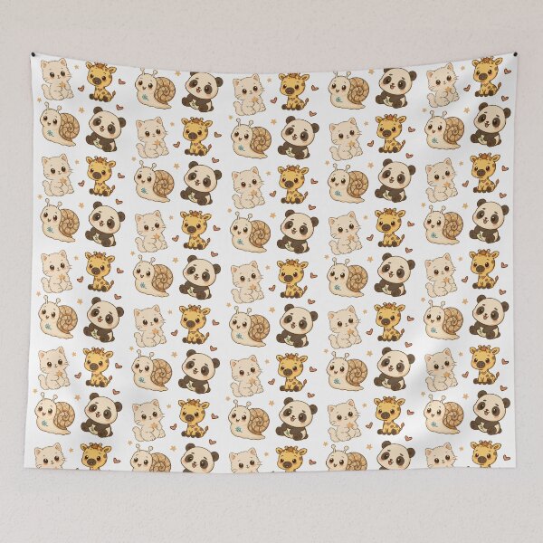 Item preview, Cute cartoon kawaii animals, Kawaii Kitty, Cute giraffe , Funny Panda, Smiling Snail  designed and sold by JuKoArt.