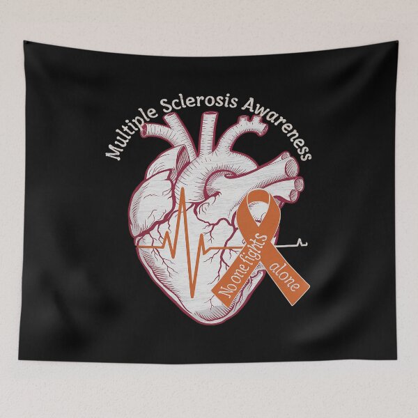 Item preview, Multiple Sclerosis Awareness MS Awareness Heart Support  designed and sold by MythWoot.