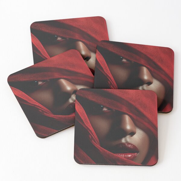 Item preview, Woman with red fabric covering face designed and sold by anytka.