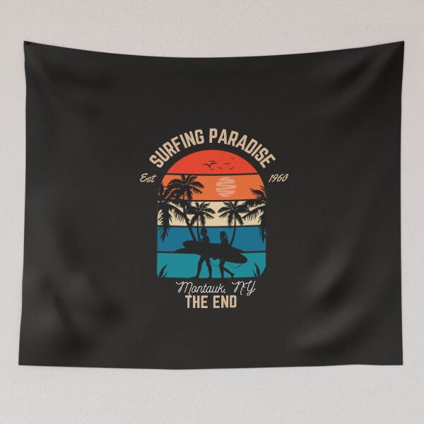 Item preview, Surfing Paradise, Montauk, NY, The End, Long Island Surfing designed and sold by FitEnvy.