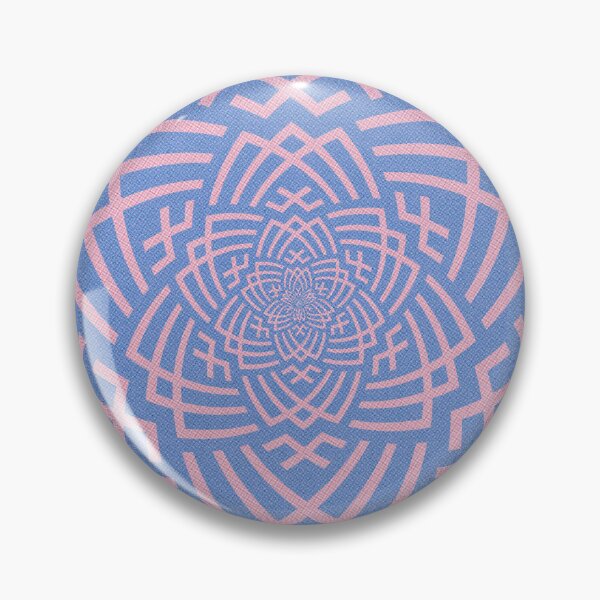 Item preview, pink and blue flower geometric pattern designed and sold by Not Diome.