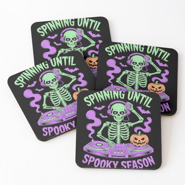 Item preview, Spinning Until Spooky Season Skeleton DJ Halloween Music designed and sold by Voidbinder.