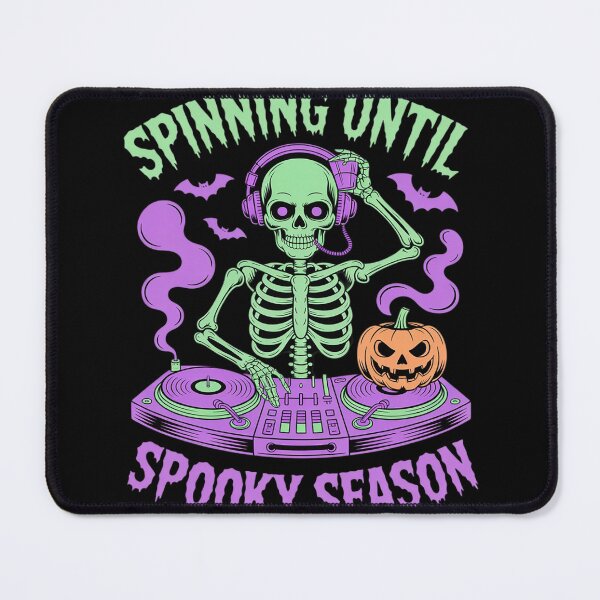 Item preview, Spinning Until Spooky Season Skeleton DJ Halloween Music designed and sold by Voidbinder.