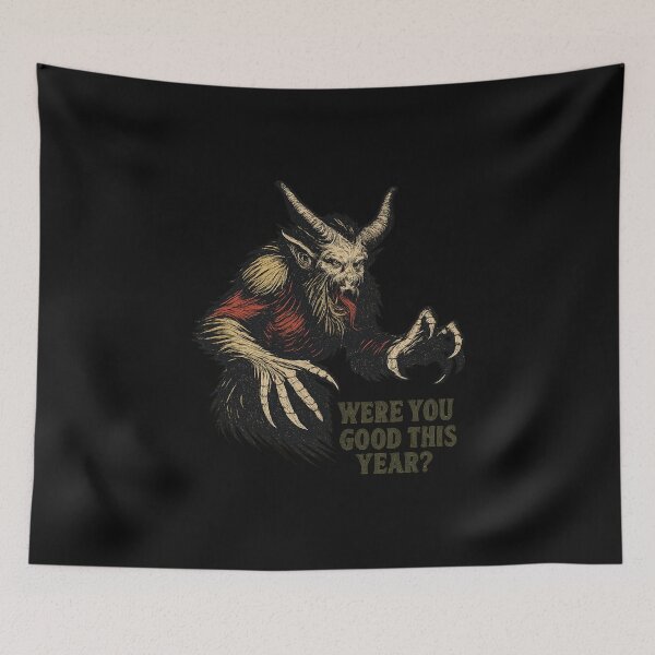 Item preview, Were You Good This Year? – Dark Holiday Creature Illustration designed and sold by Zietvane.