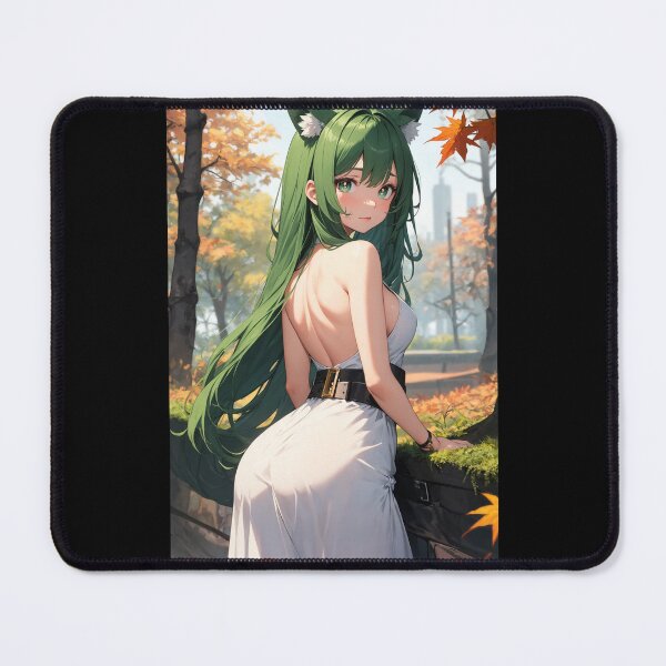 Item preview, Kohisa Honoyama: Green Hair Nekomimi Girl in Autumn Park designed and sold by iloveanimechibi.