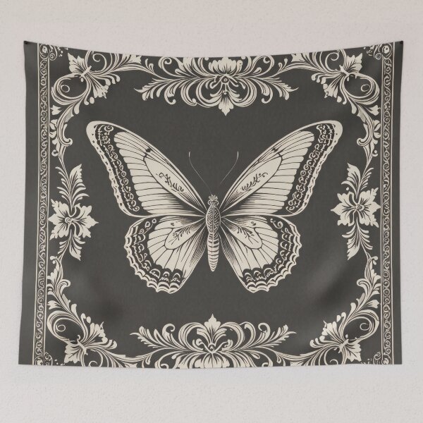 Item preview, Vintage Butterfly Ornamental Line Art – Gothic Insect Illustration designed and sold by Visualynx.