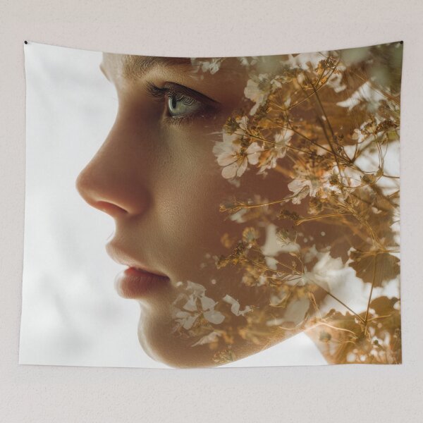 Item preview, Woman in profile with flowers designed and sold by anytka.