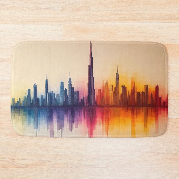 Item preview, Dubai Abstract Skyscape Reflection designed and sold by CharlieDesings.
