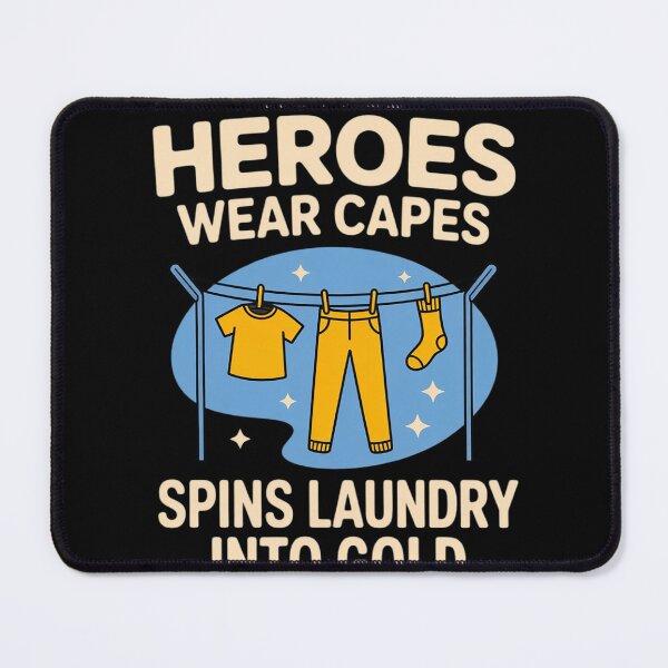 Item preview, Spins Laundry Into Gold Laundry Day Hero Graphic designed and sold by Voidbinder.