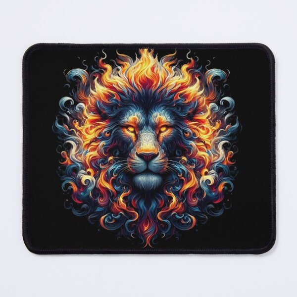 Item preview, Flaming Lion Spirit – Fire and Smoke Fantasy Art designed and sold by Dogandesighn.