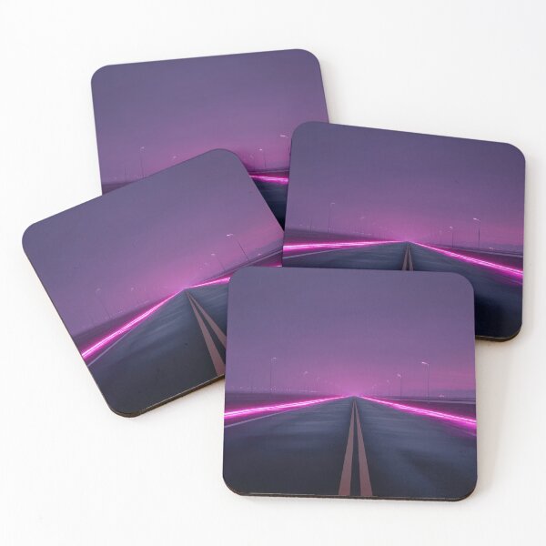 Item preview, Road with neon lights at dusk designed and sold by anytka.