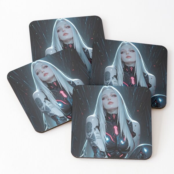 Item preview, Cyberpunk Android Girl | Futuristic AI Cyber Woman Art designed and sold by Dyan4.