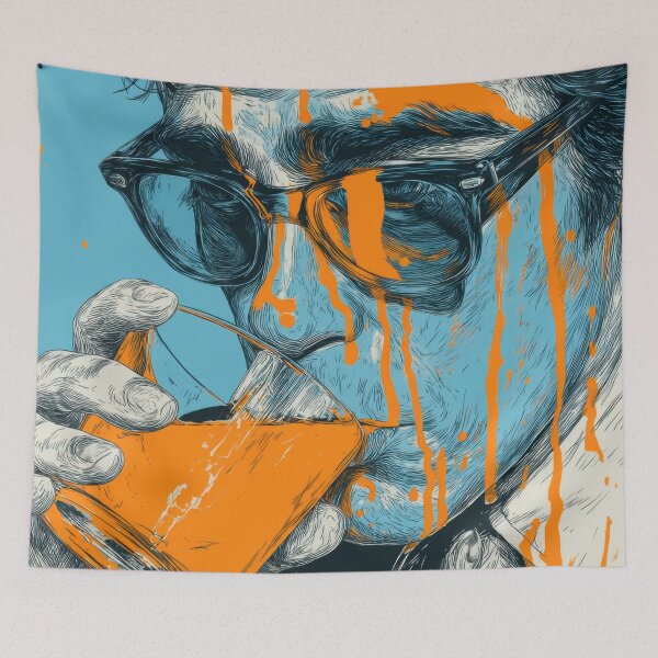 Item preview, Man with glasses drinking  designed and sold by anytka.