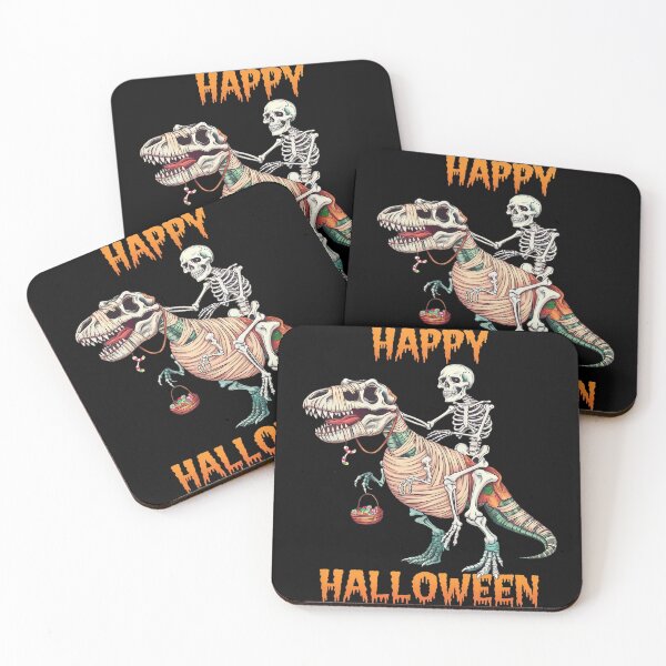 Item preview, Skeleton Riding Mummy Dinosaur With Pumpkin Halloween1 designed and sold by RsFilsingerArt.