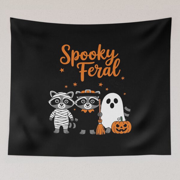 Item preview, Spooky & Feral Raccoon Witch Pumkin Halloween Ghost designed and sold by Shannon Bosley.