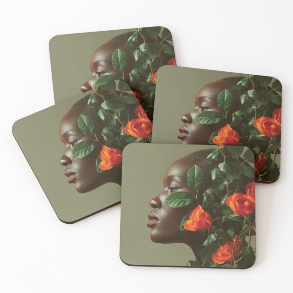 Item preview, Woman with roses and leaves on face designed and sold by anytka.