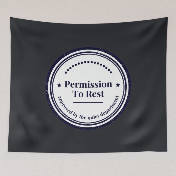Item preview, Permission To Rest | Minimal Vintage Stamp Design designed and sold by Ombrya.