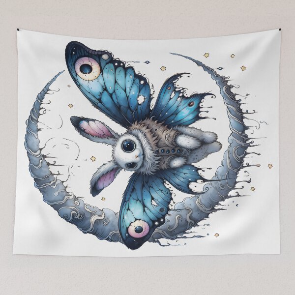 Item preview, Gothic Watercolor Moth Rabbit Wing Dark Fantasy designed and sold by RubisLeaf.