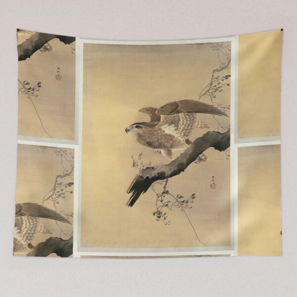 Item preview, Hawk by Ohara Koson : Vintage Shin Hanga Japanese Poster designed and sold by artofuniverse.