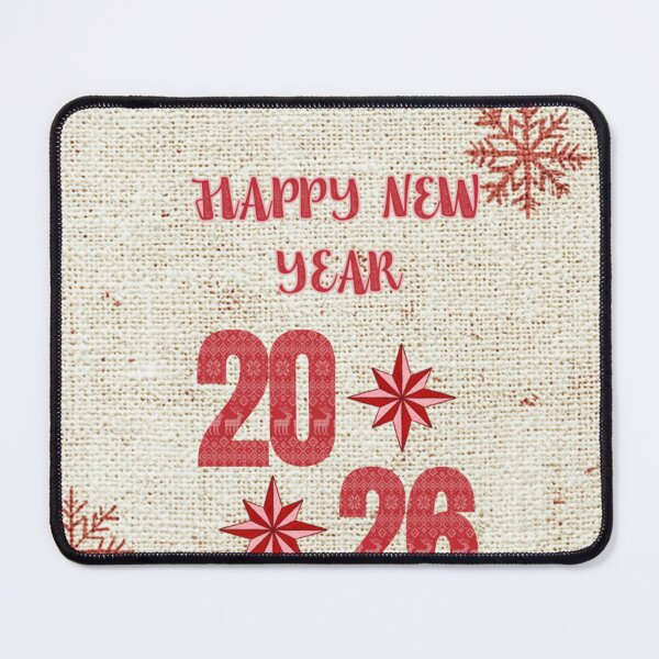 Item preview, Happy New Year 2026 Scandinavian Folk Patchwork Design designed and sold by MiraLumeStudio.