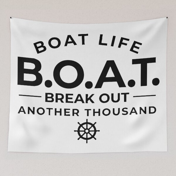 Item preview, B.O.A.T. Break Out Another Thousand, Boat Life Funny Boating Quote, Nautical Helm Wheel Design designed and sold by BambaKchula.