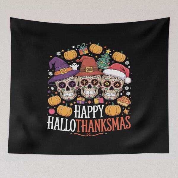 Item preview, Halloween Thanksgiving Christmas Happy HalloThanksMas  2  designed and sold by NailMolisa.