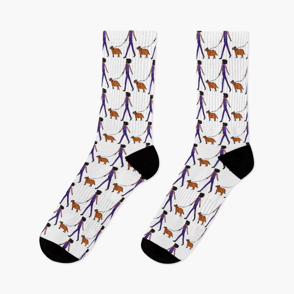 Item preview, Energetic Girl Walking Her Dog designed and sold by GirlWalksDog.