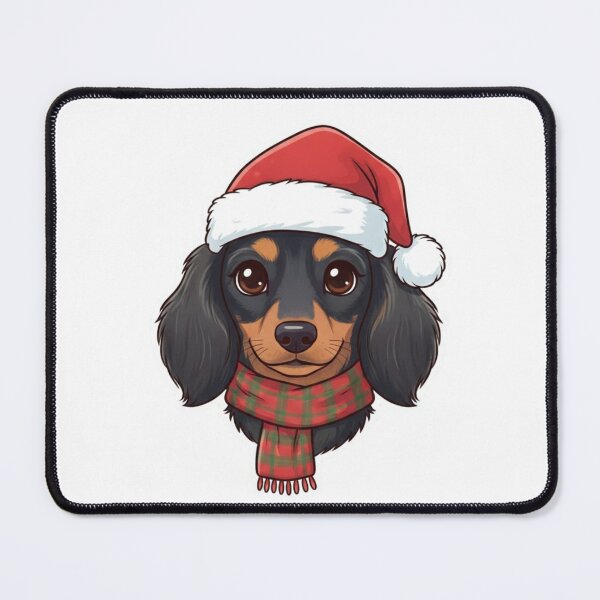 Item preview, Christmas Dachshund Sticker – Cute Santa Hat & Plaid Scarf designed and sold by loccotown168.