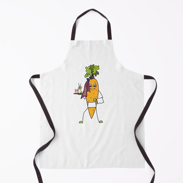 Item preview, Smiling carrot waiter, fun vegetable character with tray designed and sold by KosaUA.