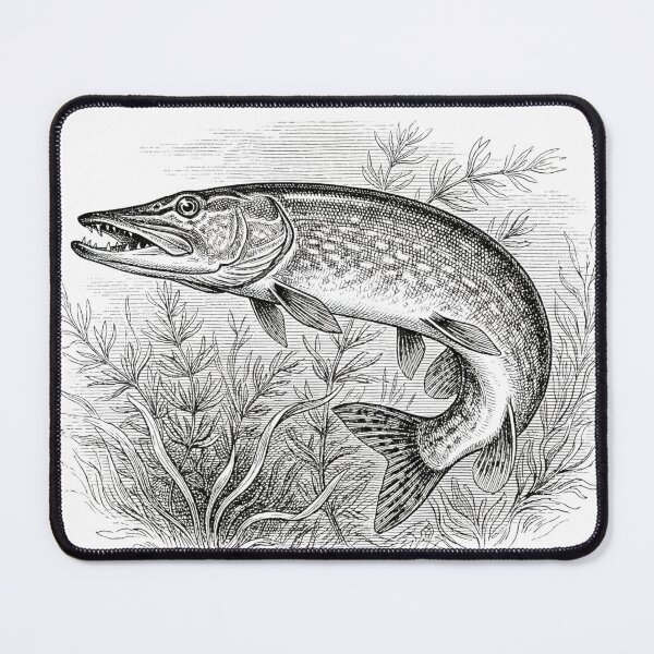 Item preview, The Water Wolf Vintage Northern Pike Fishing Design designed and sold by EverBranz-stor.