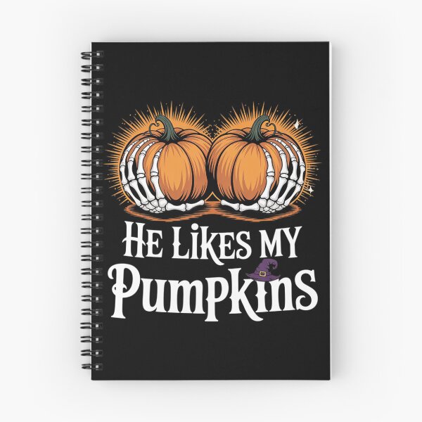 Item preview, He Likes My Pumpkins Skeleton Hand Halloween Couples in Love designed and sold by MyzoToyota.