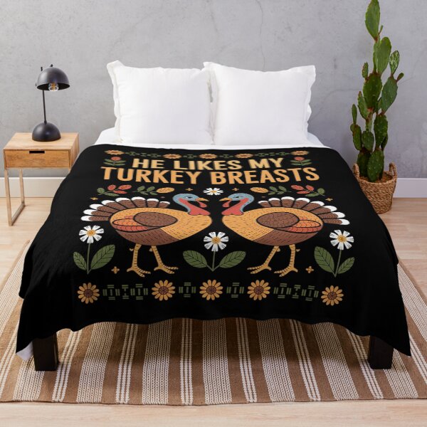 Item preview, He Likes My Turkey Breasts Thanksgiving Floral Fall Vibes designed and sold by MyzoToyota.