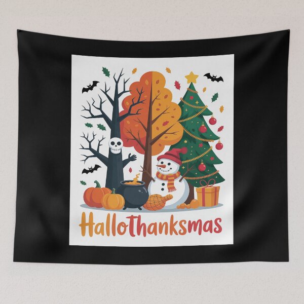 Item preview, Halloween Thanksgiving Christmas Happy HalloThanksMas  designed and sold by NailMolisa.