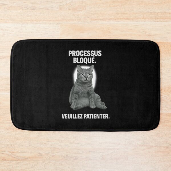 Item preview, Process Blocked Please Wait – Cat Meme - Humor, Mental Fatigue, and Brain Bug designed and sold by Badsketchclub.