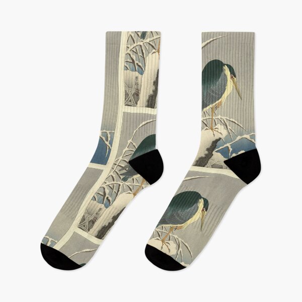 Item preview, Heron in Snow by Ohara Koson : Winter Heron Japanese Poster designed and sold by artofuniverse.