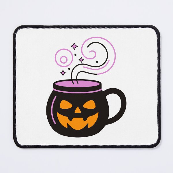 Item preview, Pumpkin Cauldron Mug with Pink Magic Smoke Halloween Art designed and sold by Horrify.