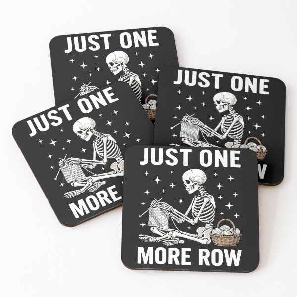 Item preview, Funny Knitting Skeleton: Just One More Row Crochet Yarn Lover Clipart Craft Humor Design  designed and sold by Merchall  store.