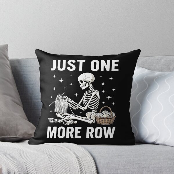 Item preview, Funny Knitting Skeleton: Just One More Row Crochet Yarn Lover Clipart Craft Humor Design  designed and sold by Merchall  store.