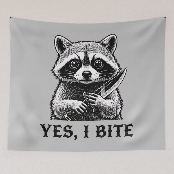Item preview, Feral Charm: The Armed Trash Panda designed and sold by AwesomeBeyondLimits.