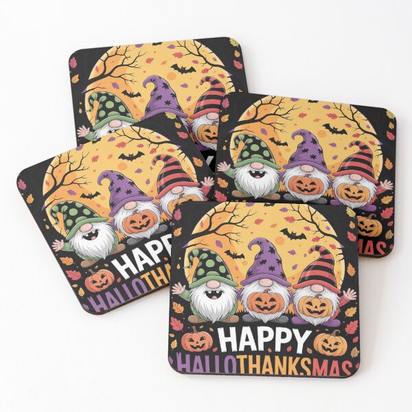 Item preview, Halloween Thanksgiving Christmas Happy HalloThanksMas Gnomes designed and sold by NailMolisa.