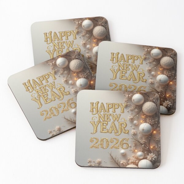 Item preview, Happy New Year 2026 Elegant Gold Embroidery Holiday Design designed and sold by MiraLumeStudio.