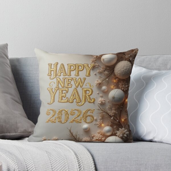 Item preview, Happy New Year 2026 Elegant Gold Embroidery Holiday Design designed and sold by MiraLumeStudio.