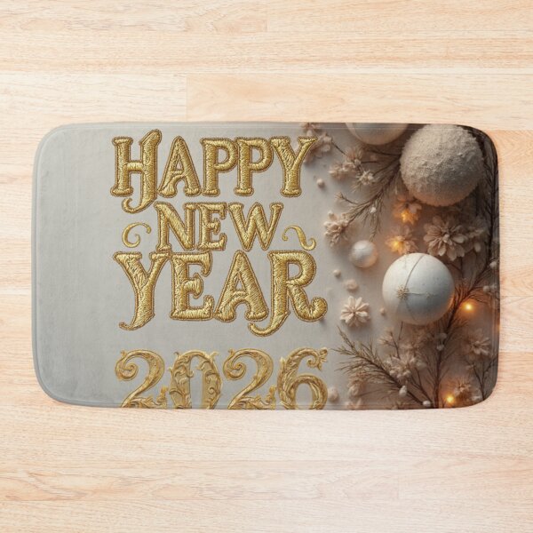 Item preview, Happy New Year 2026 Elegant Gold Embroidery Holiday Design designed and sold by MiraLumeStudio.