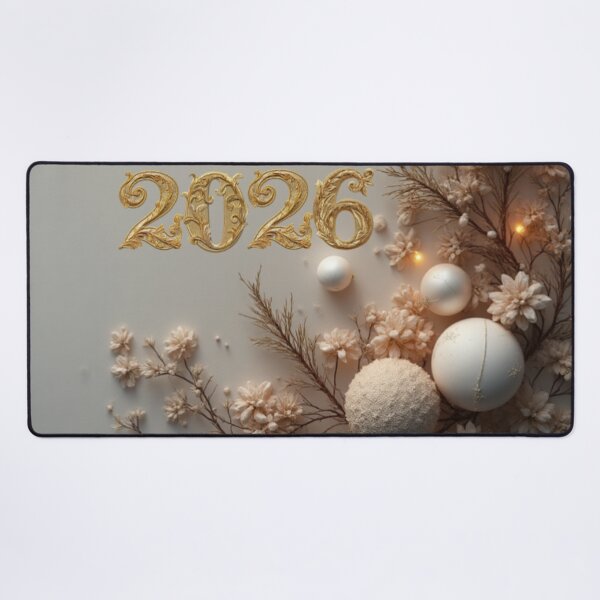 Item preview, Happy New Year 2026 Elegant Gold Embroidery Holiday Design designed and sold by MiraLumeStudio.