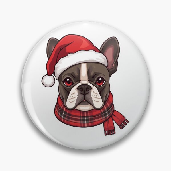 Item preview, French Bulldog Christmas Sticker – Santa Hat & Plaid Scarf Cute Dog designed and sold by loccotown168.