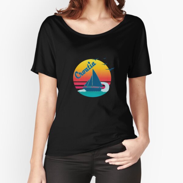 Retro Vintage Croatia 2 Sunset, #Croatia 2 Relaxed Fit T-Shirt