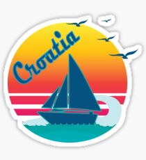 Retro Vintage Kroatien 2 Sonnenuntergang, #Kroatien 2 Sticker