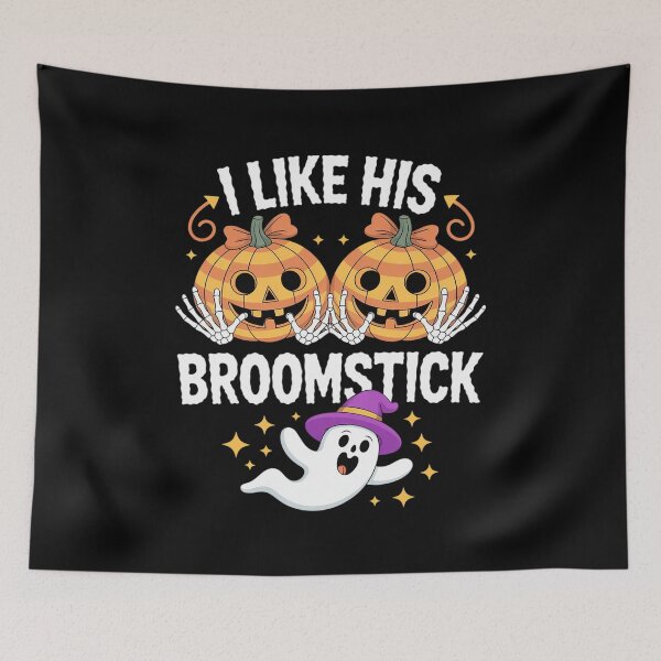 Item preview, I Like His Broomstick He Likes My Pumpkins Couples Halloween designed and sold by MyzoToyota.