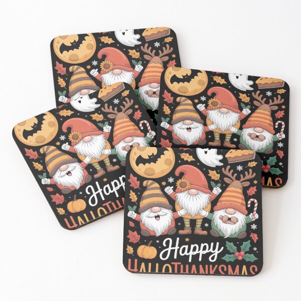 Item preview, Halloween Thanksgiving Christmas Happy HalloThanksMas Gnomes 3 designed and sold by NailMolisa.